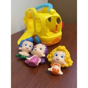 Bubble Guppies School Bus Playset + Gil Molly Deema Figures Nickelodeon